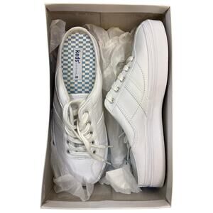 NIB Y2K Keds original Women Sparkle Mule white leather shoe 9 slip on Lace up